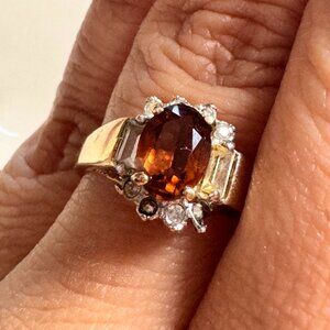 Vintage 14k GE ESPO Citrine Ring Size 9